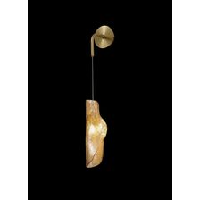 Tianna Wall Light, 1 x G9, Brass/Polished Chrome &amp; Cognac Glass