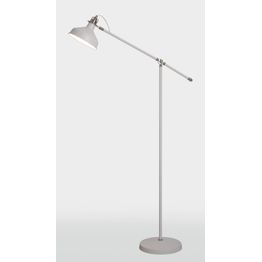 Bronx Adjustable Floor Lamp, 1 x E27, Sand White/Satin Nickel/White