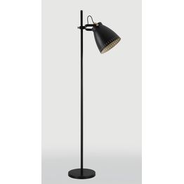 Beah Adjustable Floor Lamp, 1 x E27, Matt Black/Antique Brass/Khaki