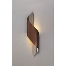 Kiara Wall Lamp Large, 1 x 8W LED, 3000K, 640lm, Satin Brown/Polished Chrome,