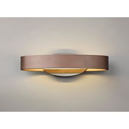 Brenlee Wall Lamp, 1 x 6W LED, 3000K, 480lm, Satin Brown/Polished Chrome,