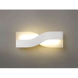 Aldora Wall Lamp, 1 x 8W LED, 3000K, 640lm, Brushed Aluminium/Frosted White,