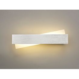 Carys Wall Lamp, 1 x 8W LED, 3000K, 640lm, Brushed Aluminium/Frosted White,