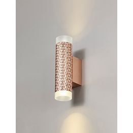 Sienna 2 Light Wall Lamp GU10, Rose Gold/Acrylic Rings