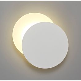 Melody Magnetic Base Wall Lamp, 12W LED 3000K 498lm, 20/19cm Round Right Offset, Sand White/Acrylic Frosted Diffuser