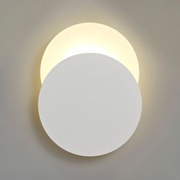 Melody Magnetic Base Wall Lamp, 12W LED 3000K 498lm, 20/19cm Round Bottom Offset, Sand White/Acrylic Frosted Diffuser