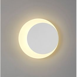 Melody Magnetic Base Wall Lamp, 12W LED 3000K 498lm, 15/19cm Round Right Offset, Sand White/Acrylic Frosted Diffuser