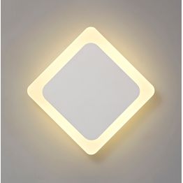 Melody Magnetic Base Wall Lamp, 12W LED 3000K 498lm, 15/19cm Diamond Centre, Sand White/Acrylic Frosted Diffuser