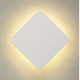 Melody Magnetic Base Wall Lamp, 12W LED 3000K 498lm, 20/19cm Diamond Centre, Sand White/Acrylic Frosted Diffuser