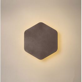 Melody Magnetic Base Wall Lamp, 12W LED 3000K 498lm, 15cm Vertical Hexagonal, Coffee
