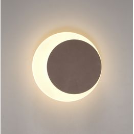 Melody Magnetic Base Wall Lamp, 12W LED 3000K 498lm, 15/19cm Round Right Offset, Coffee/Acrylic Frosted Diffuser