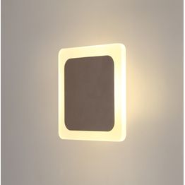 Melody Magnetic Base Wall Lamp, 12W LED 3000K 498lm, 15/19cm Square Centre, Coffee/Acrylic Frosted Diffuser