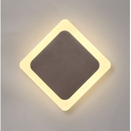 Melody Magnetic Base Wall Lamp, 12W LED 3000K 498lm, 15/19cm Diamond Centre, Coffee/Acrylic Frosted Diffuser