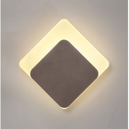 Melody Magnetic Base Wall Lamp, 12W LED 3000K 498lm, 15/19cm Diamond Bottom Offset, Coffee/Acrylic Frosted Diffuser