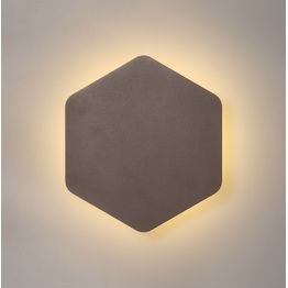 Melody Magnetic Base Wall Lamp, 12W LED 3000K 498lm, 20/19cm Vertical Hexagonal Centre, Coffee/Acrylic Frosted Diffuser