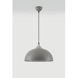 Alicia 38cm Small Pendant, 1 x E27, Sand Grey/Satin Nickel