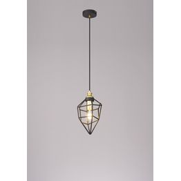 Destiny Small Pendant, 1 x E27, Painted Gold &amp; Sand Black