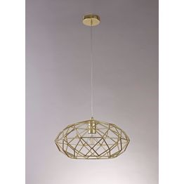 Evie Elliptical Sphere Pendant, 1 x E27, Polished Brass