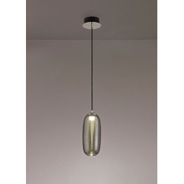 Bethany Pendant, 1 x 8W LED, 4000K, 720lm, Smoked/Black,