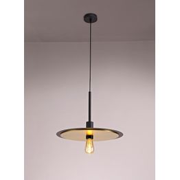 Thalia Single 3 In1 Ceiling Flush, Semi-Flush &amp; Pendant Light, 1 Light Adjustable E27, Black/Gold