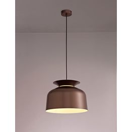 Thea Single Pendant, 1 Light Adjustable E27, Gloss Coffee