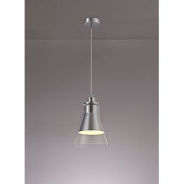 Hannah Pendant, 1 x E27, Polished Chrome/Clear Glass