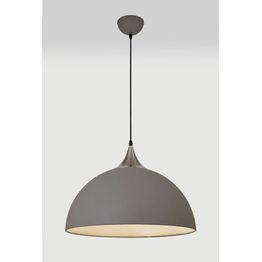 Alicia 50cm Large Pendant, 1 x E27, Sand Grey/Satin Nickel