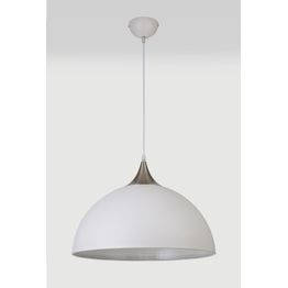 Alicia 50cm Large Pendant, 1 x E27, Sand White/Satin Nickel