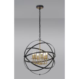 Gale Pendant, 6 x E14, Black/Gold