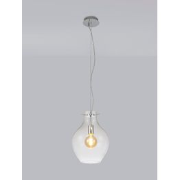Zelda Pendant 28cm Round, 1 x E27, Chrome &amp; Clear