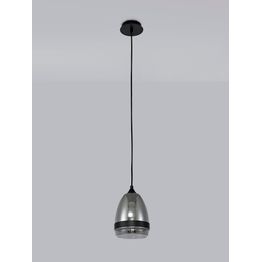 Kerry Pendant 15cm Cone, 1 x E27 (Max 20W), Matt Black &amp; Smoke