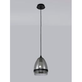 Kerry Pendant 20cm Cone, 1 x E27 (Max 20W), Matt Black &amp; Smoke