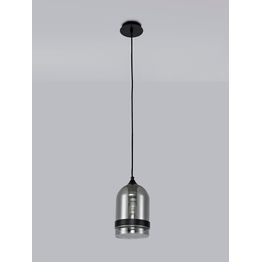 Kerry Pendant 15cm Dome, 1 x E27 (Max 20W), Matt Black &amp; Smoke