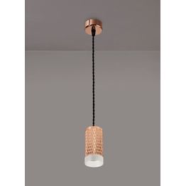 Sienna 1 Light 11cm Pendant Light GU10, Rose Gold/Acrylic Ring