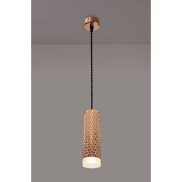 Sienna 1 Light 20cm Pendant Light GU10, Rose Gold/Acrylic Ring