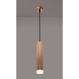 Sienna 1 Light 30cm Pendant Light GU10, Rose Gold/Acrylic Ring