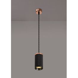 Sienna 1 Light 11cm Pendant Light GU10, Rose Gold/Sand Black