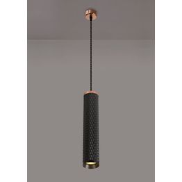 Sienna 1 Light 30cm Pendant Light GU10, Rose Gold/Sand Black