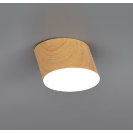 Petra Spotlight 10.5cm Round 1 x 10W LED, 3000K, 700lm, Pine Wood,