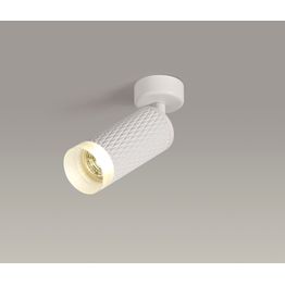 Sienna 1 Light Surface Mounted Spotlight GU10, Sand White/Acrylic Ring