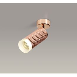 Sienna 1 Light Surface Mounted Spotlight GU10, Rose Gold/Acrylic Ring