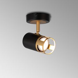 Abbey 1 Light Spotlight GU10, Black / Painted Gold