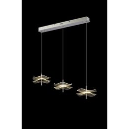 Scarlett Linear Pendant, 3 x 6W LED, 4000K, 1500lm, Polished Chrome, 3yrs Warranty