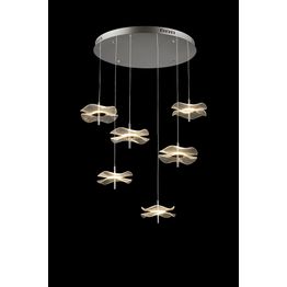 Scarlett Round Pendant, 6 x 6W LED, 4000K, 2800lm, Polished Chrome, 3yrs Warranty