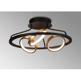 Violet Round Ceiling, 3 Ring, 25W LED, 3200K, 1375lm, Satin Black / Gold, 3yrs Warranty