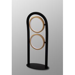 Violet Table Lamp, 2 Ring, 16W LED, 3200K, 880lm, Satin Black / Gold, 3yrs Warranty