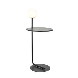 Abbotsham Floor lamp small Matt black &amp; matt opal glass