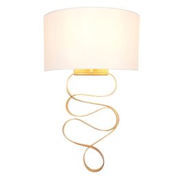 Adderley wall light Gold leaf &amp; ivory cotton fabric