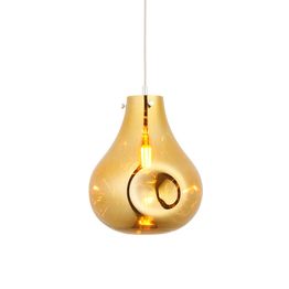 Alford Large Pendant Gold metallic glass &amp; chrome plate
