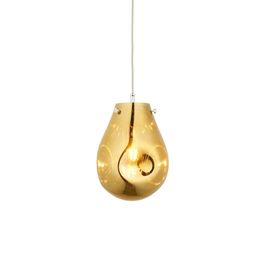 Alford Medium Pendant Gold metallic glass &amp; chrome plate